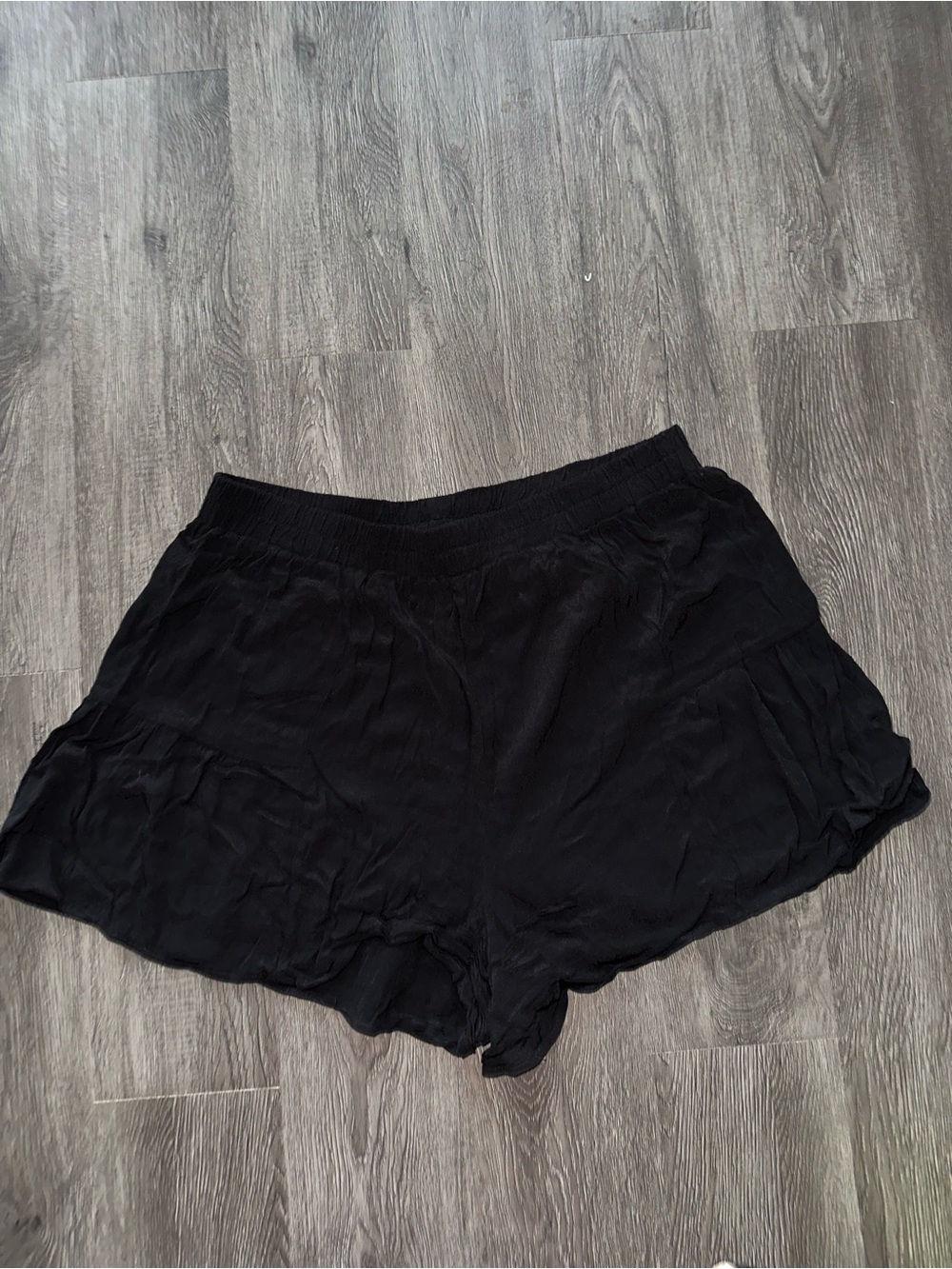 Black High-Waist Flowy Shorts